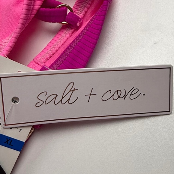 Salt + Cove Juniors V Wire Ribbed Bralette Bikini Top XL - Picture 6 of 7